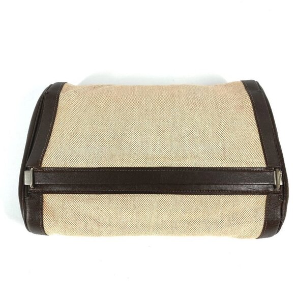 HERMES Equi Pouch Flap Bag Clutch bag Leather/Canvas Beige/Brown - Picture 1 of 15